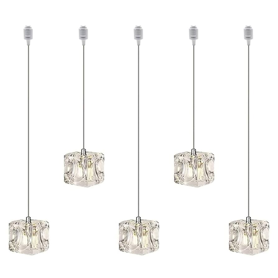 Amazon.co.jp : 億兆堂 5灯ペンダントライト 氷塊 ガラスキューブ